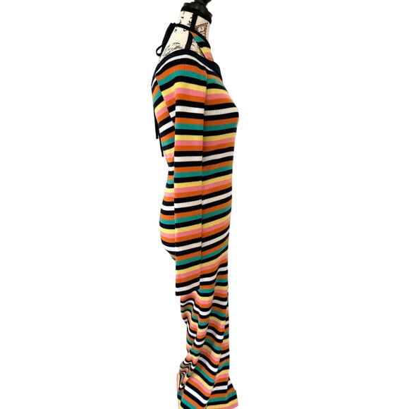 EUC $890 MONSE Multicolor Striped Midi Dress Large - Picture 7 of 13